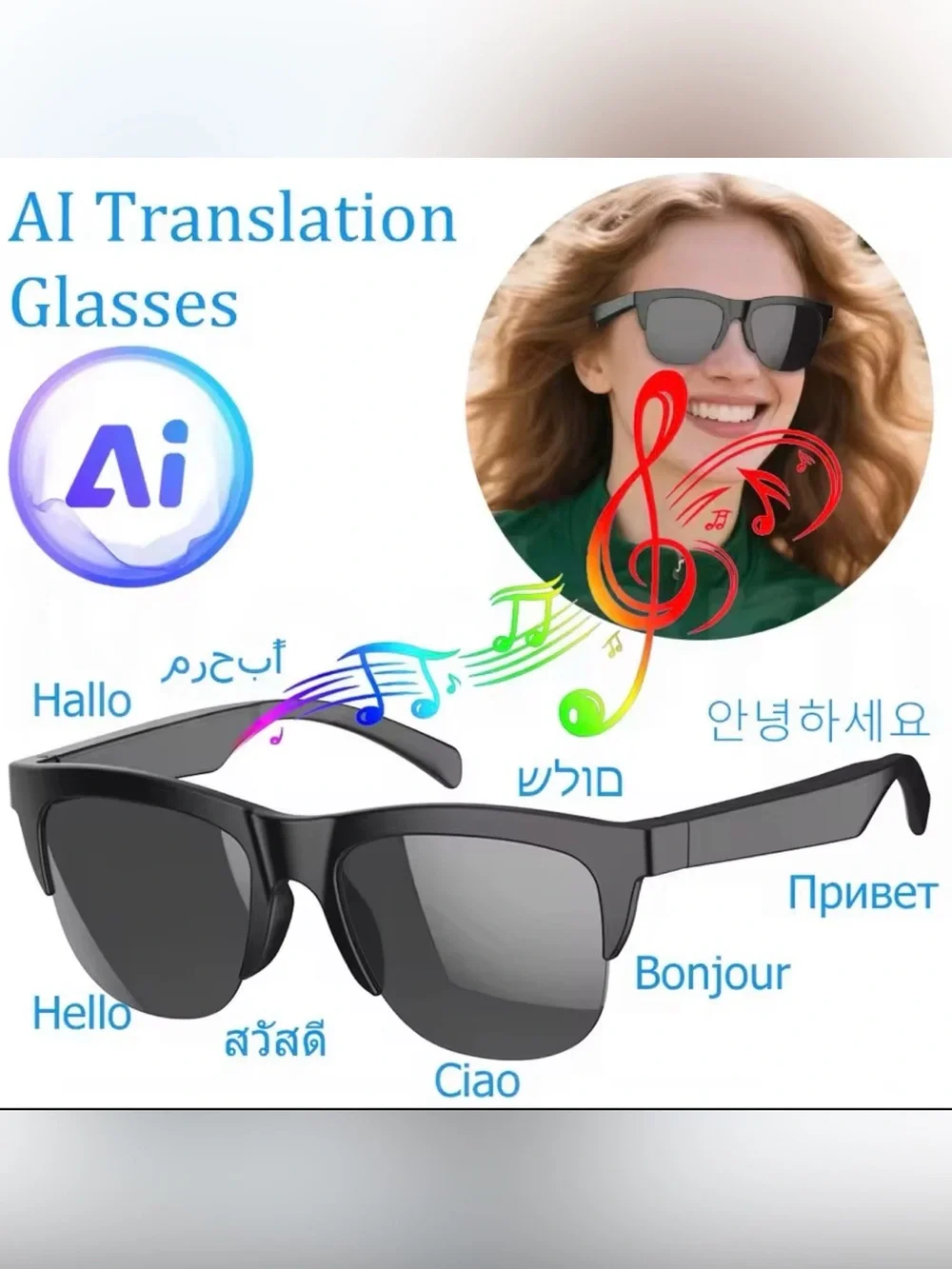 🆕F-01 Smart Wireless Headset combines stylish sunglasses w/integrated Bluetooth